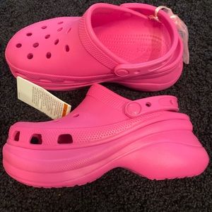 Pink Platform Crocs